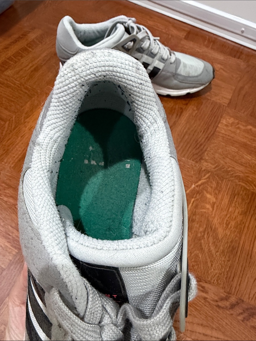 adidas Light Gray Sneakers with Black Stripes - Picture 4 of 5